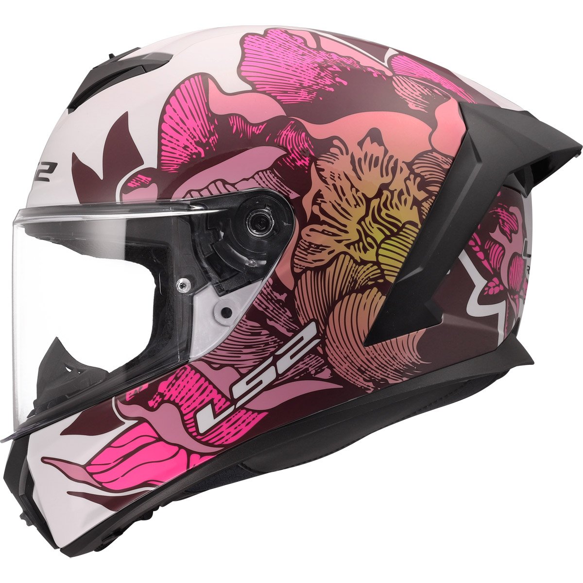 Casco LS2 FF820 Rapid III Poppies II White / Pink