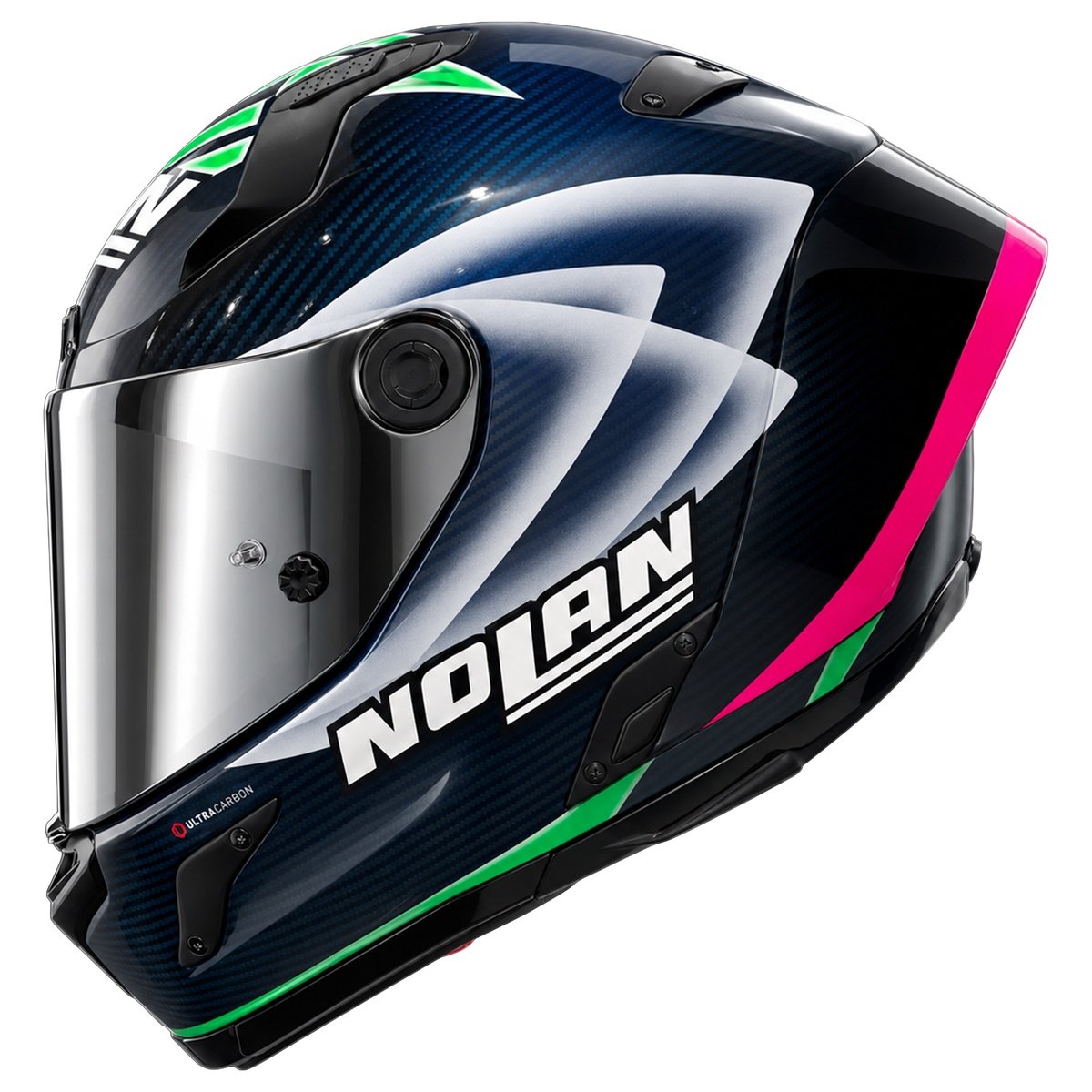 Casco Nolan X-804 RS Ultra Carbon Replica Manzi Liquid Blue / Green