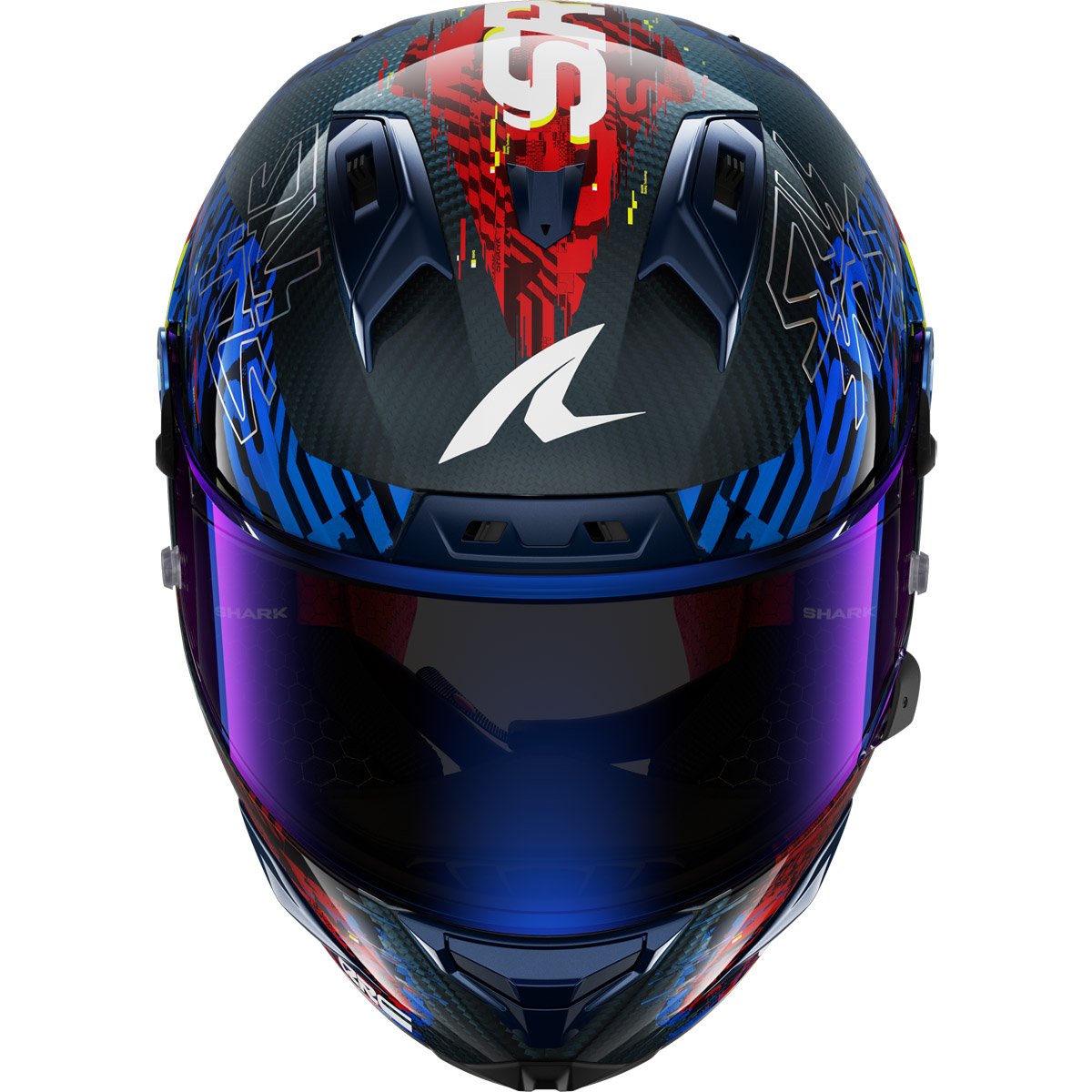 Casco Shark Aeron GP FIM Speed-Vib Carbon / Blue / Red