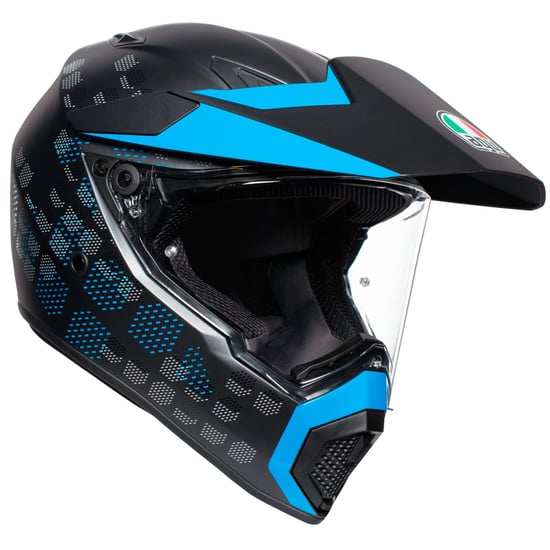 Casco AGV AX9 Antartica Matt Black / Cyan