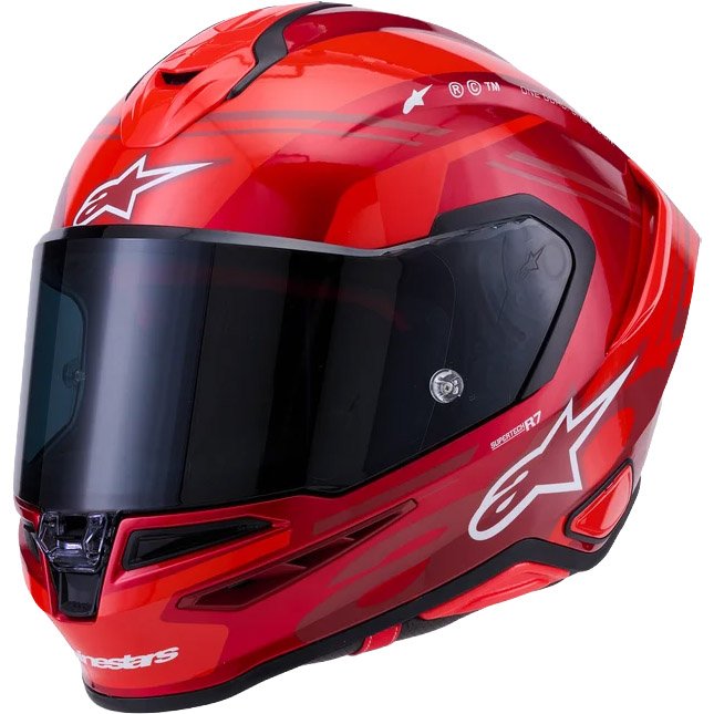 Casco Alpinestars Supertech R7 A-Core Red / White Glossy