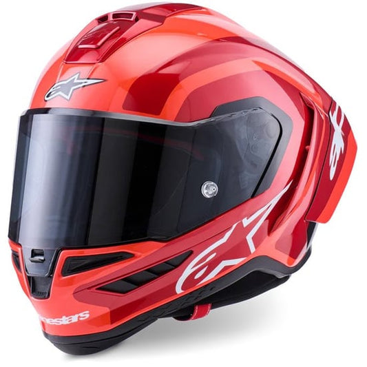 Casco Alpinestars Supertech R10 Arius Black / White / Double Red Glossy