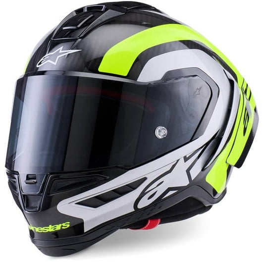 Casco Alpinestars Supertech R10 Arius Black / Silver / Yellow Fluo