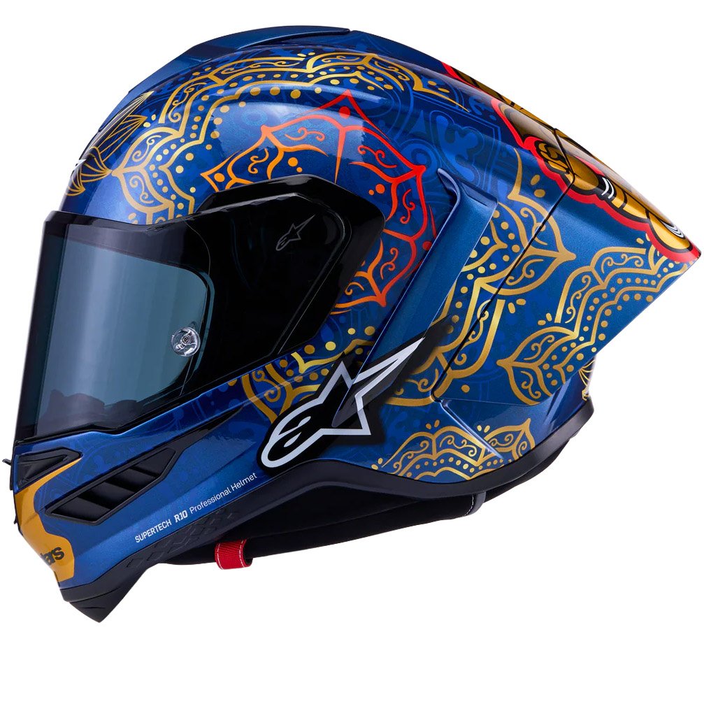 Casco Alpinestars Supertech R10 Martinator Thai LE Blue / Red / Gold Glossy