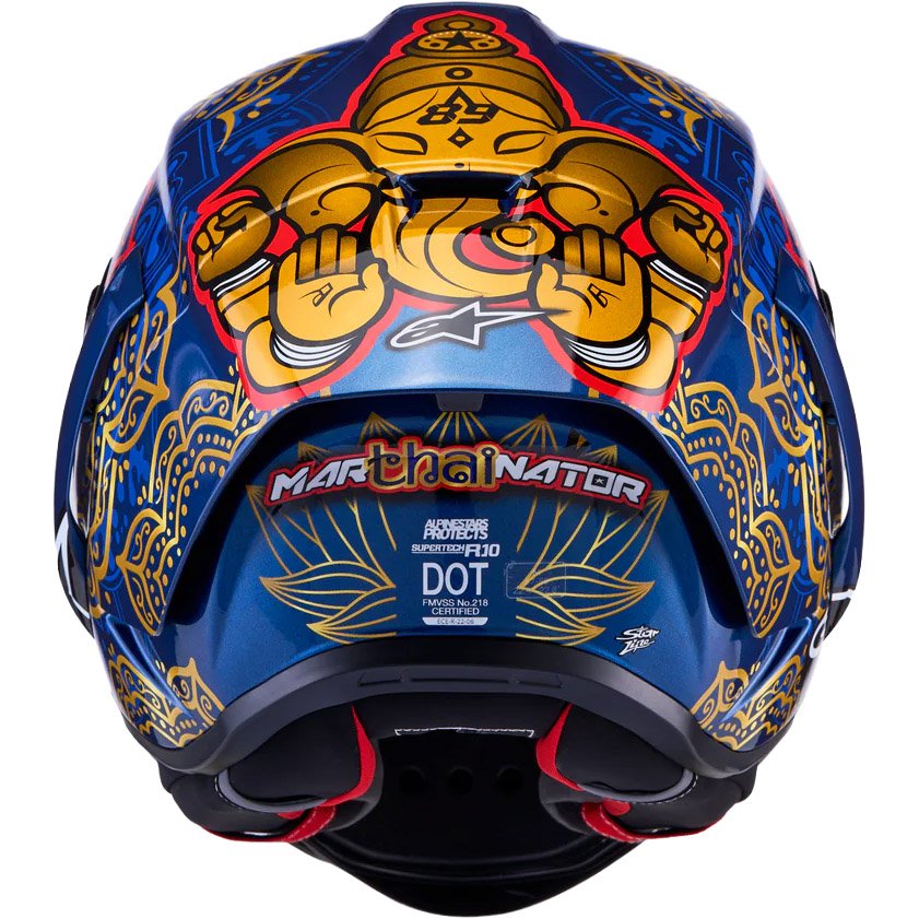 Casco Alpinestars Supertech R10 Martinator Thai LE Blue / Red / Gold Glossy