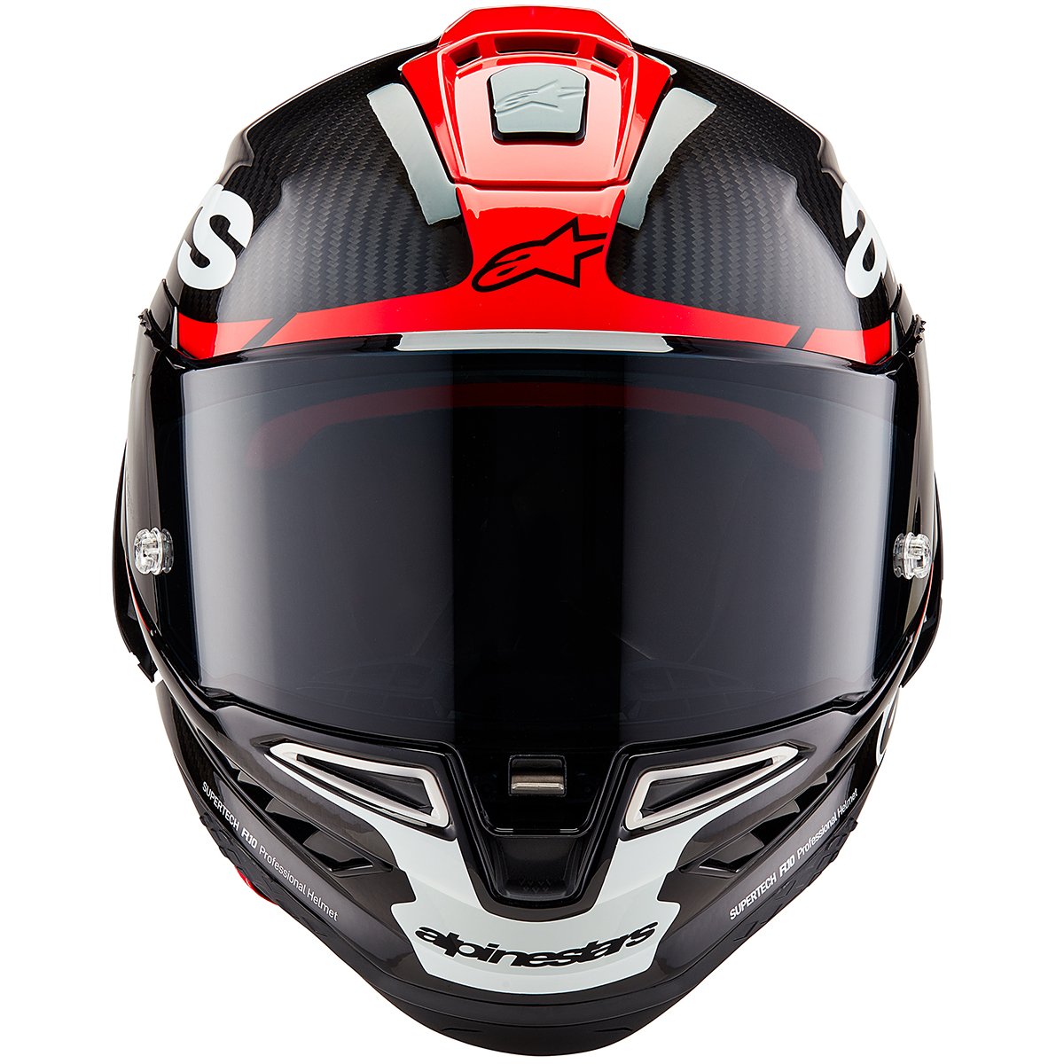 Casco Alpinestars Supertech R10 Element Black Carbon / Bright Red / White