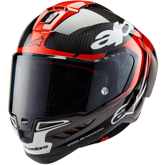 Casco Alpinestars Supertech R10 Element Black Carbon / Bright Red / White
