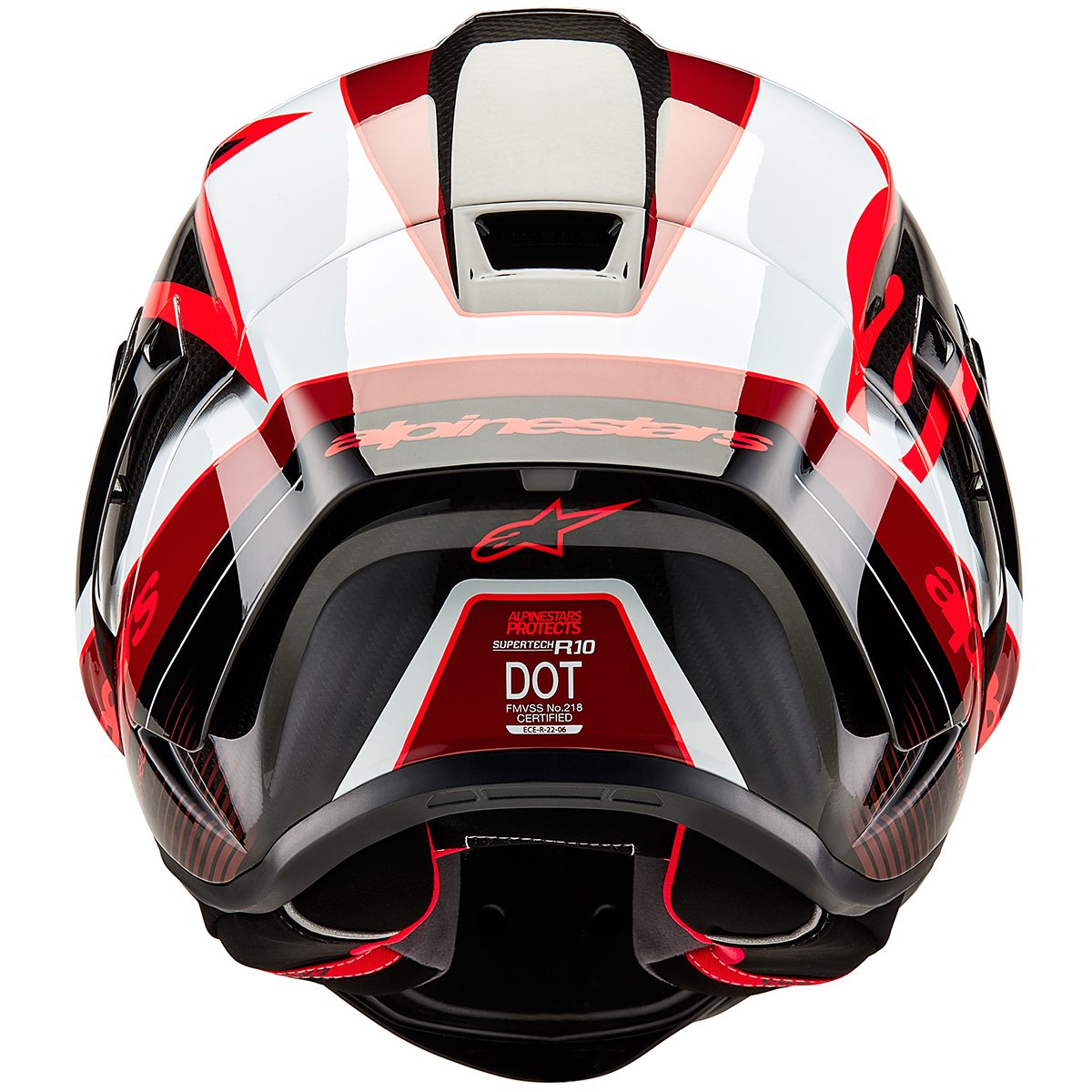 Casco Alpinestars Supertech R10 Team Black Carbon / Red / White