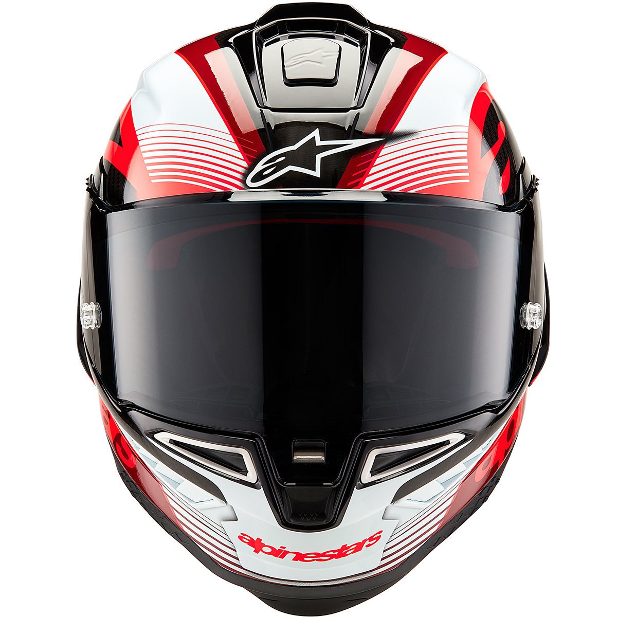 Casco Alpinestars Supertech R10 Team Black Carbon / Red / White