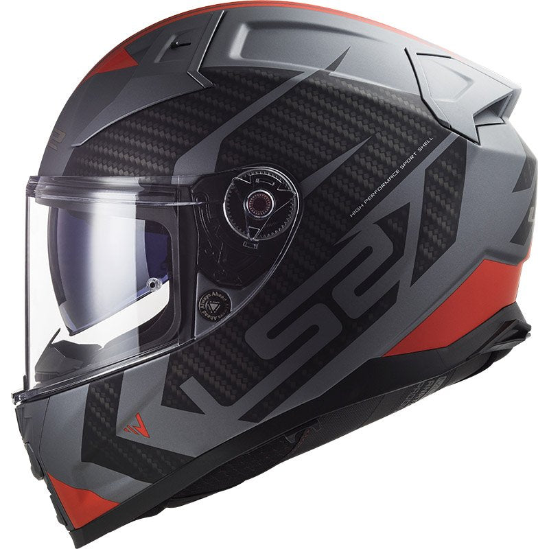 Casco LS2 FF811 Vector II Splitter Matt Titanium Red