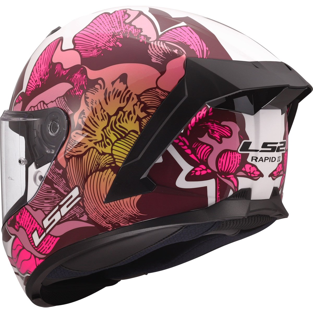 Casco LS2 FF820 Rapid III Poppies II White / Pink