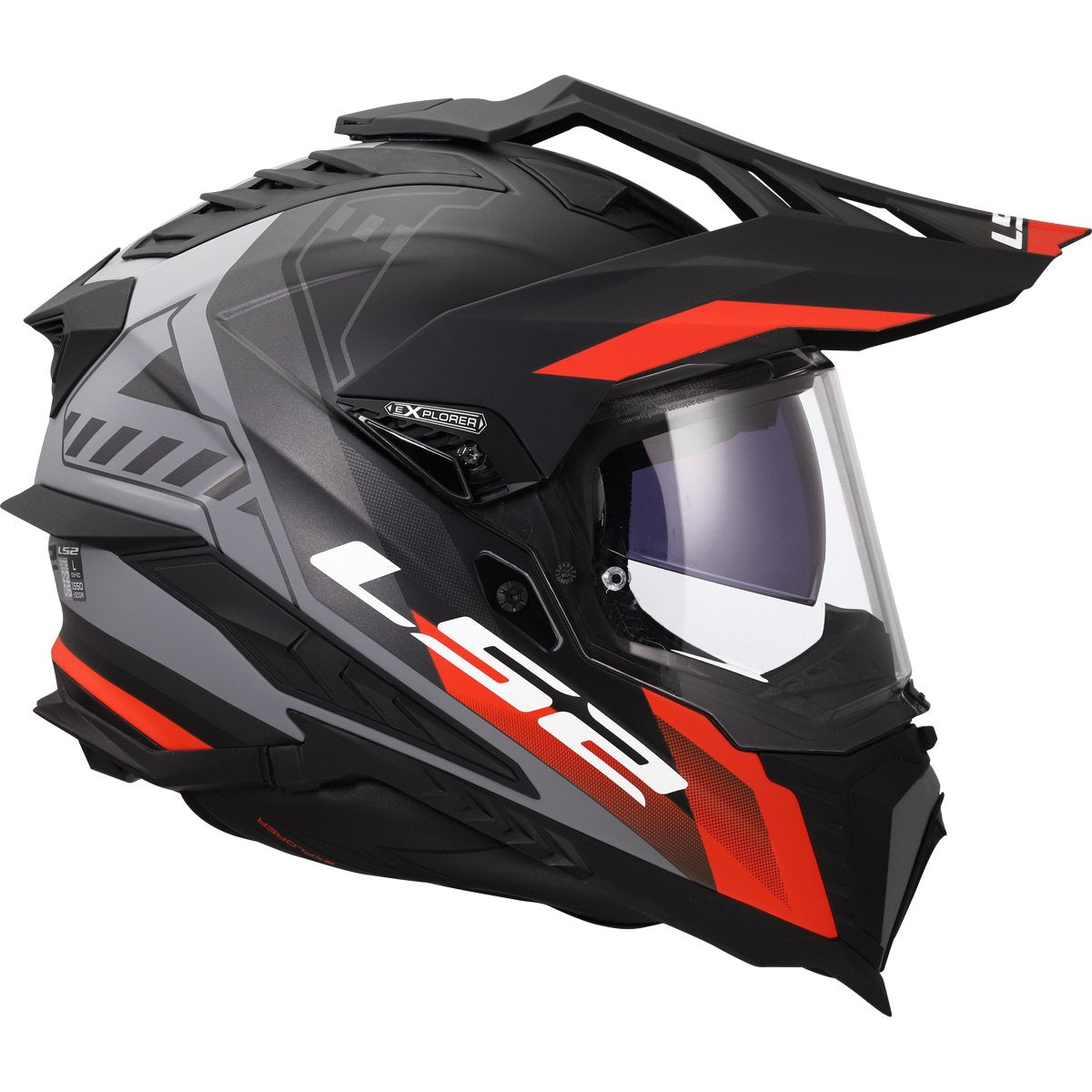 Casco LS2 MX701 Explorer Hexa Matt Black / Red / Grey