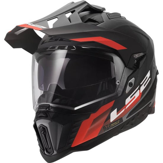 Casco LS2 MX701 Explorer Hexa Matt Black / Red / Grey