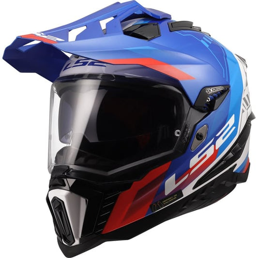 Casco LS2 MX701 Explorer Hexa White / Blue / Red