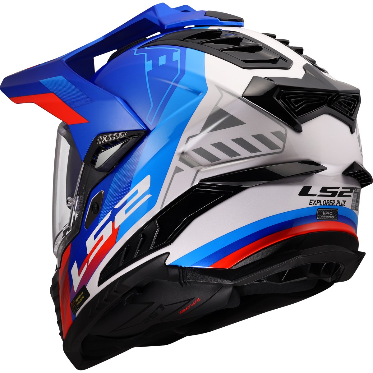 Casco LS2 MX701 Explorer Hexa White / Blue / Red