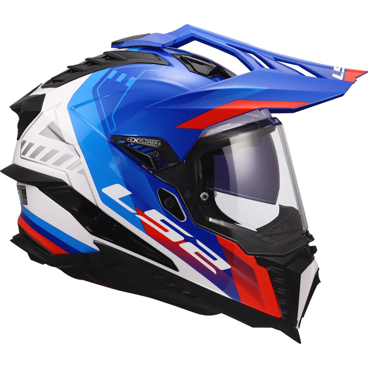 Casco LS2 MX701 Explorer Hexa White / Blue / Red
