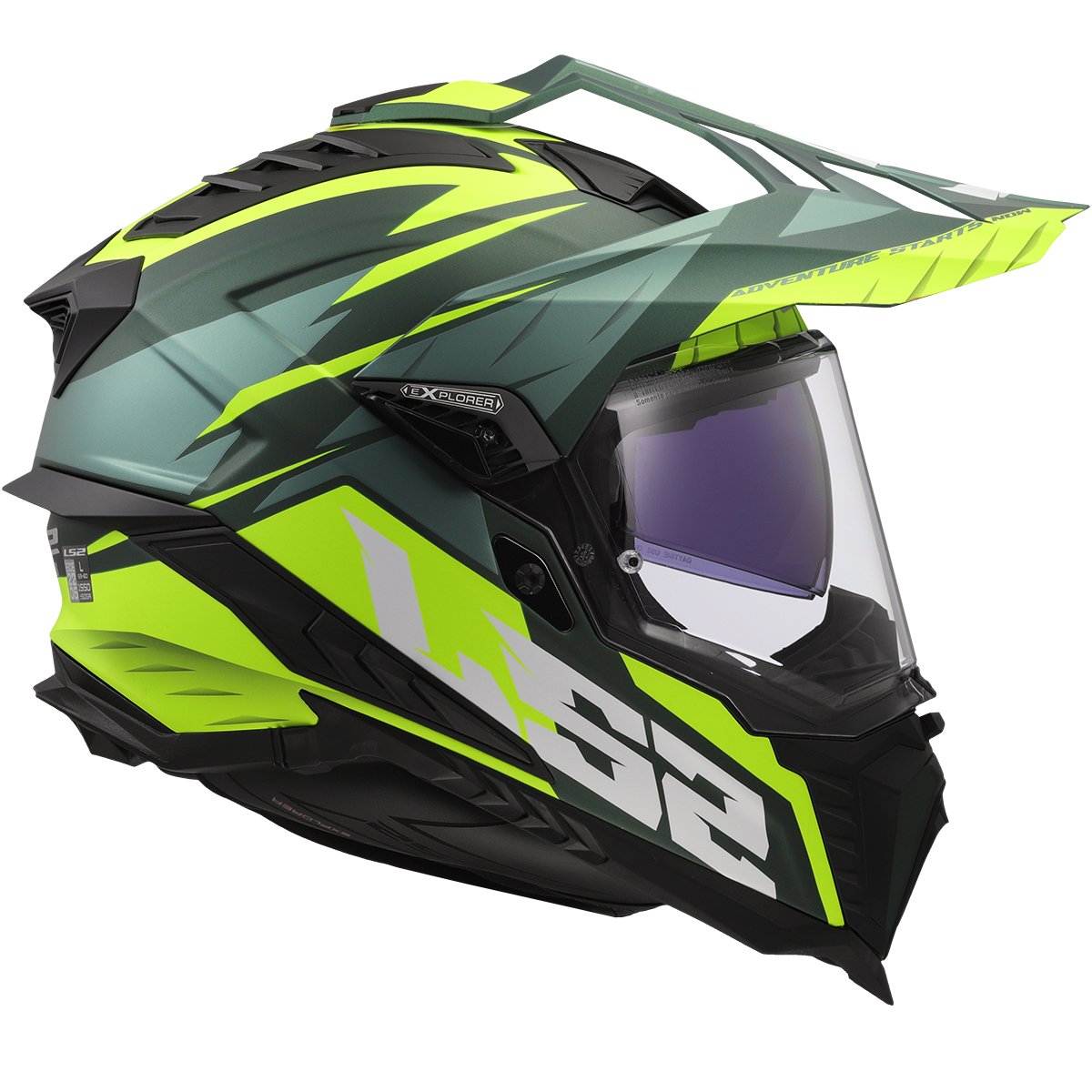 Casco LS2 MX701 Explorer Spire Matt Green / H-V Yellow