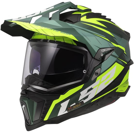 Casco LS2 MX701 Explorer Spire Matt Green / H-V Yellow