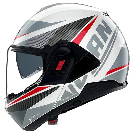Casco Nolan N120-1 Duetto White / Silver / Red