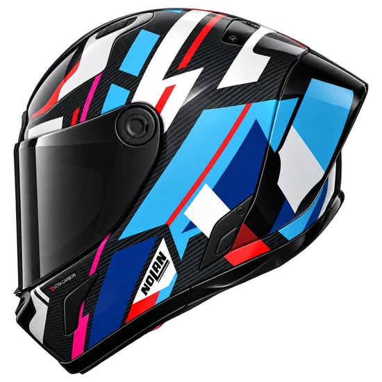 Casco Nolan X-804 RS Ultra Carbon Cirota Black / Light Blue / White