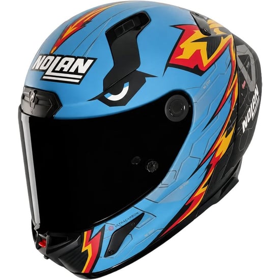 Casco Nolan X-804 RS Ultra Carbon Replica Oliveira Blue / Orange