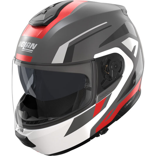 Casco Nolan N100-6 Cinetico Grey Lava / White / Red Matte