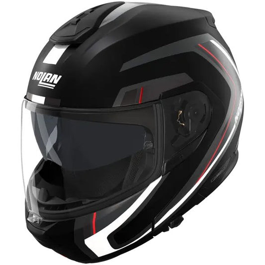 Casco Nolan N100-6 Radiante Black / Silver / Red Matte