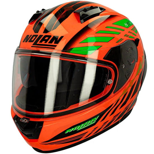 Casco Nolan N60-6 Sport Hotfoot Led Orange / Black / Light Green