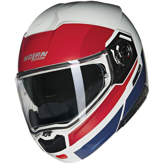Casco Nolan N90-3 Roboto White / Red / Blue