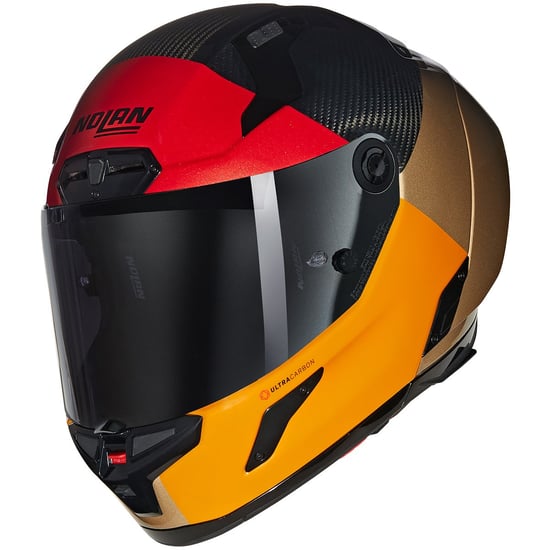 Casco Nolan X-804 RS Ultra Carbon Blocco Carbon / Orange / Sand / Visceral Red