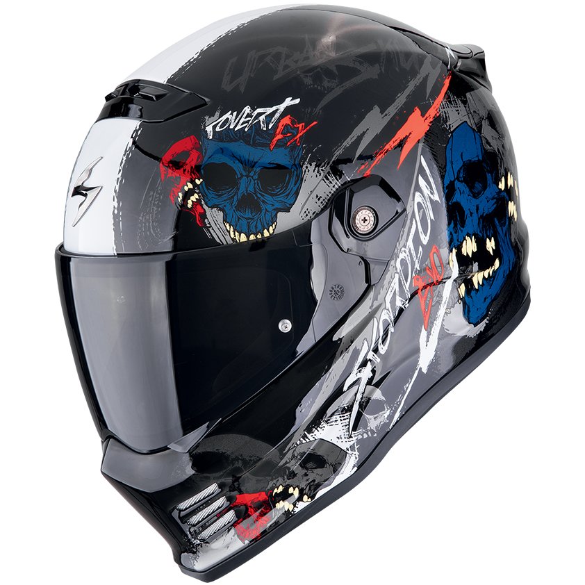 Casco Scorpion Covert FX Skullz Black / Grey / Red