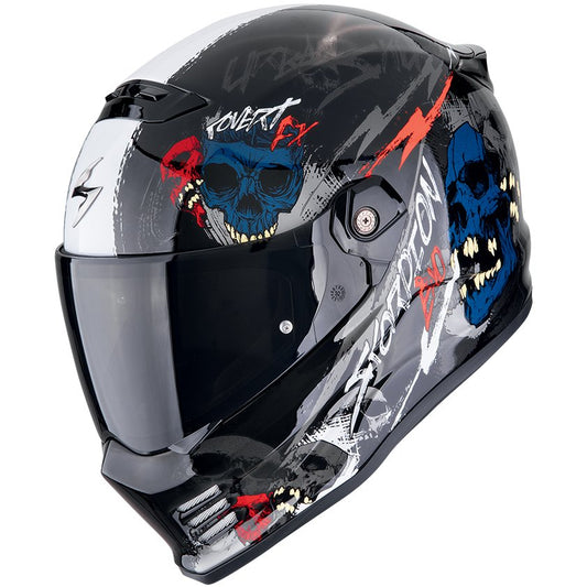 Casco Scorpion Covert FX Skullz Black / Grey / Red