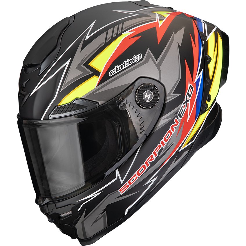 Casco Scorpion Exo-Race Air Move On Matt Black / Red / Yellow