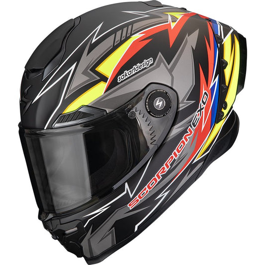 Casco Scorpion Exo-Race Air Move On Matt Black / Red / Yellow