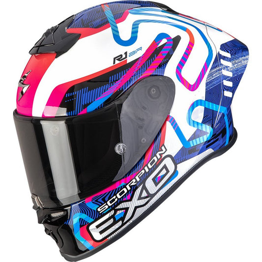 Casco SCORPION Exo-R1 Evo II Air Cornering White / Blue / Pink
