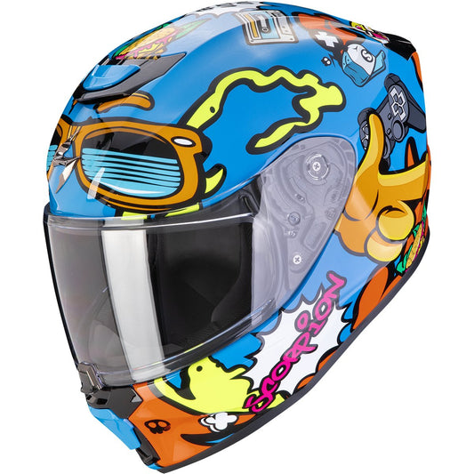 Casco Scorpion EXO-JNR AIR FUN Blue / Orange
