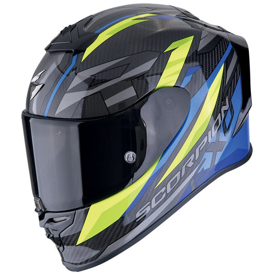 Casco Scorpion Exo-R1 EVO Carbon Air Runner Black / Blue / Neon Yellow