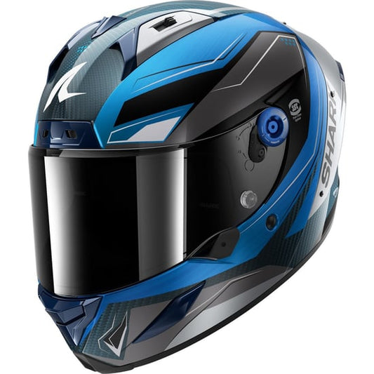 Casco Shark Aeron Mekarium Carbon / Blue / Silver