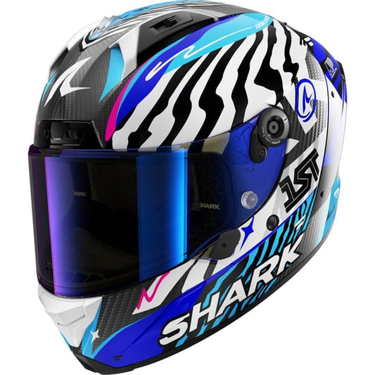 Casco Shark Aeron Speed-Fancy Carbon / White / Blue