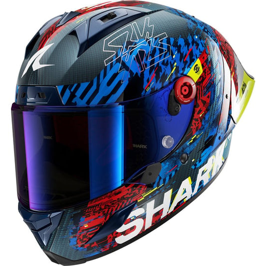 Casco Shark Aeron GP FIM Speed-Vib Carbon / Blue / Red