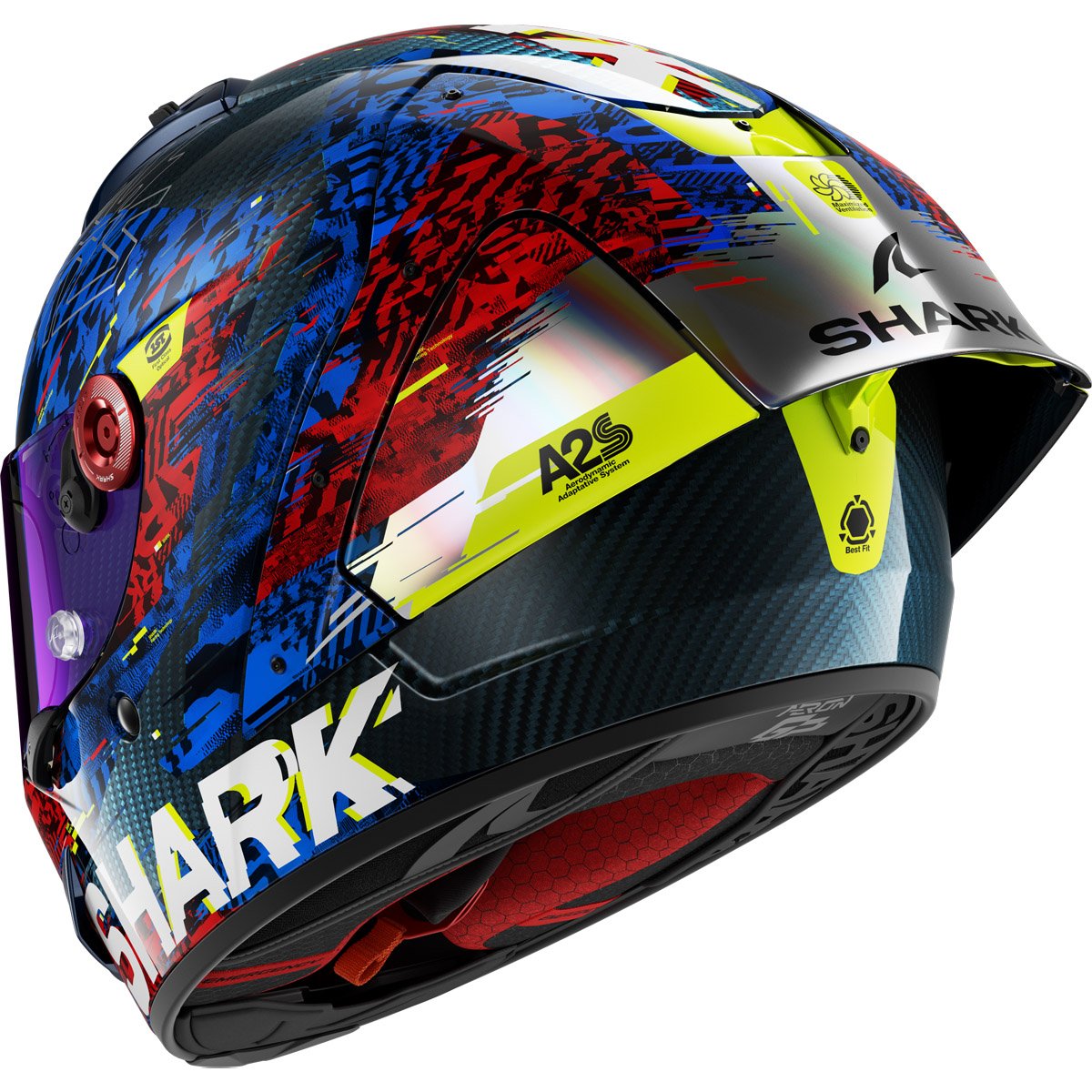 Casco Shark Aeron GP FIM Speed-Vib Carbon / Blue / Red