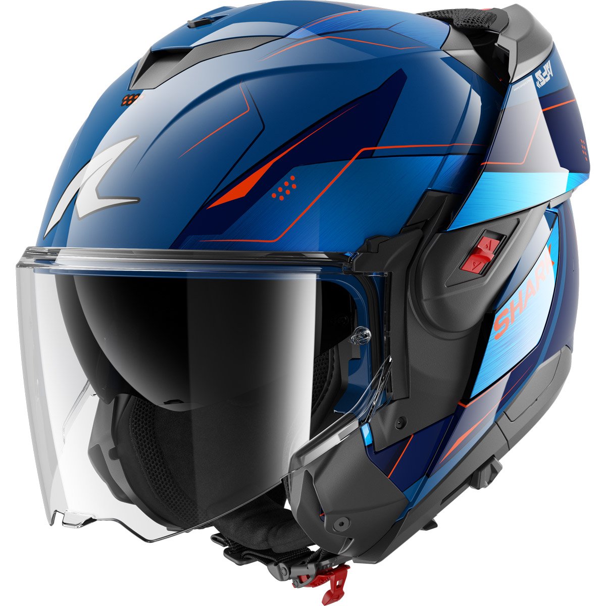 Casco Shark Oxo Mekarium Blue / Chrom / Orange
