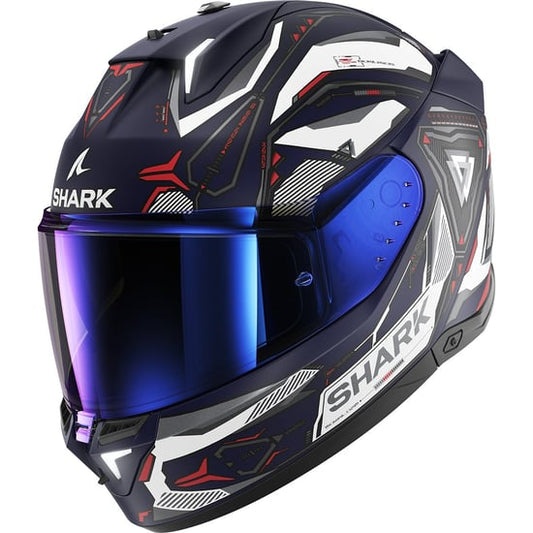 Casco Shark Skwal i3 Link Mat Blue / White / Red