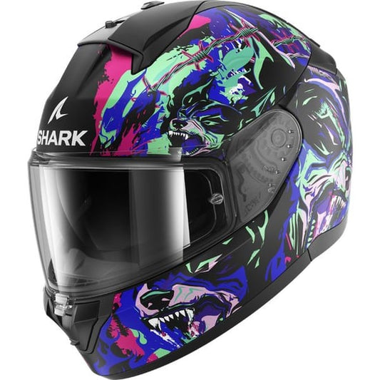 Casco Shark Ridill 2 Racing Beast Matt Black / Violet / Green